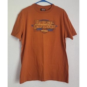 Mens Size Large Orange Harley-Davidson Korea Tee